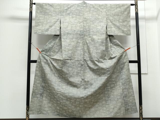 平和屋着物▽上質な紬　単衣　渦巻き　正絹　逸品　CABG2514th