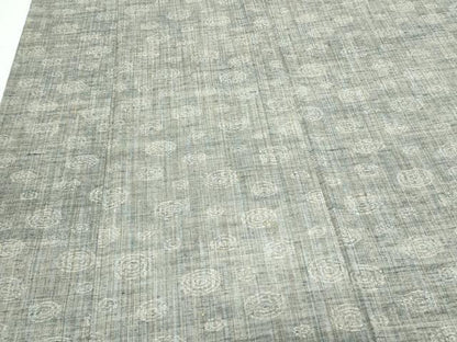 平和屋着物▽上質な紬　単衣　渦巻き　正絹　逸品　CABG2514th