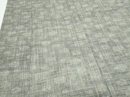 平和屋着物▽上質な紬　単衣　渦巻き　正絹　逸品　CABG2514th