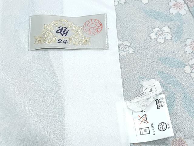 平和屋着物▽小紋　単衣　草花文　洗える着物　CABG2522th