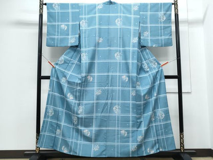 平和屋着物▽小紋　単衣　花間道　洗える着物　CABG2527th