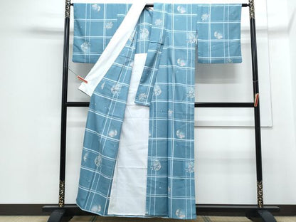 平和屋着物▽小紋　単衣　花間道　洗える着物　CABG2527th