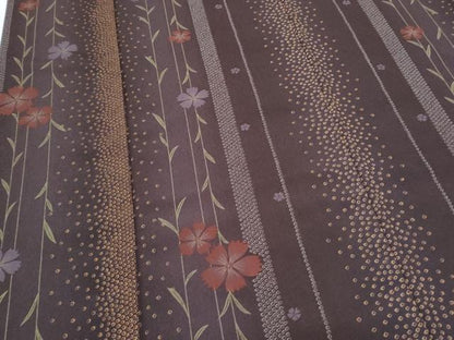 平和屋着物▽小紋　単衣　花間道　洗える着物　CABG2528th