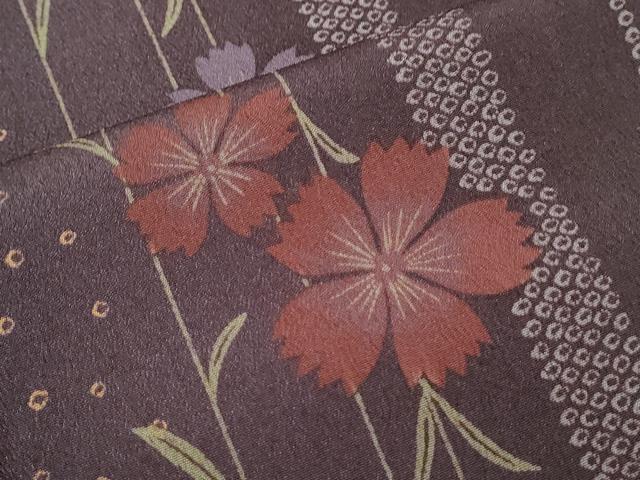 平和屋着物▽小紋　単衣　花間道　洗える着物　CABG2528th