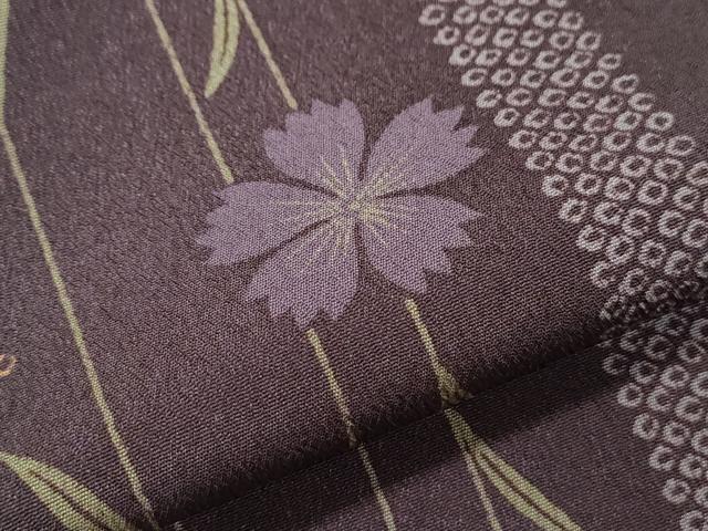 平和屋着物▽小紋　単衣　花間道　洗える着物　CABG2528th