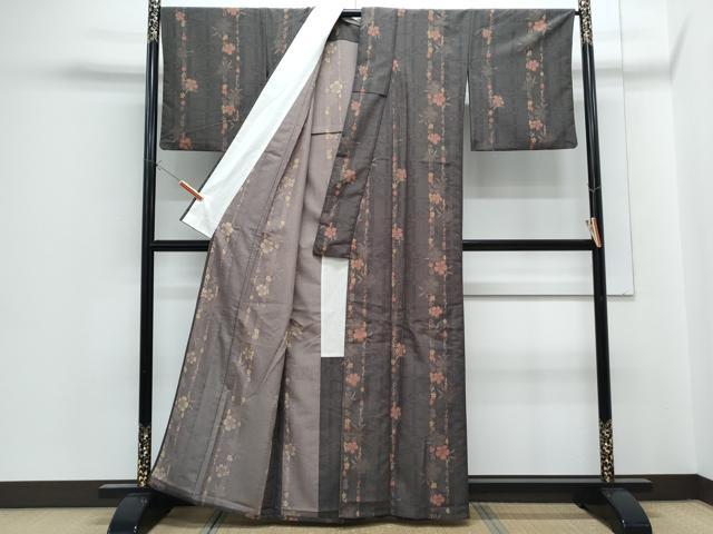 平和屋着物▽小紋　単衣　花間道　洗える着物　CABG2529th