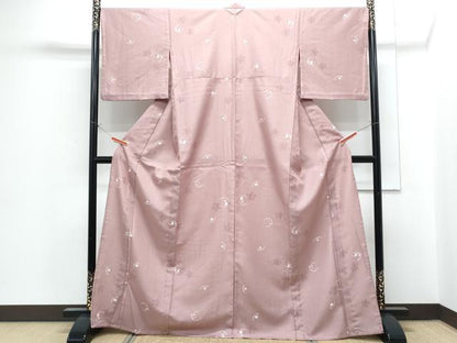 平和屋着物▽小紋　単衣　雪輪花文　洗える着物　CABG2530th