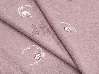 平和屋着物▽小紋　単衣　雪輪花文　洗える着物　CABG2530th