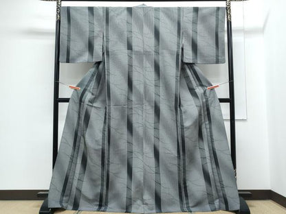 平和屋着物▽小紋　単衣　芝草間道　洗える着物　CABG2535th