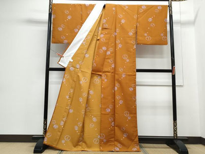 平和屋着物▽小紋　単衣　吉祥文　洗える着物　CABG2537th