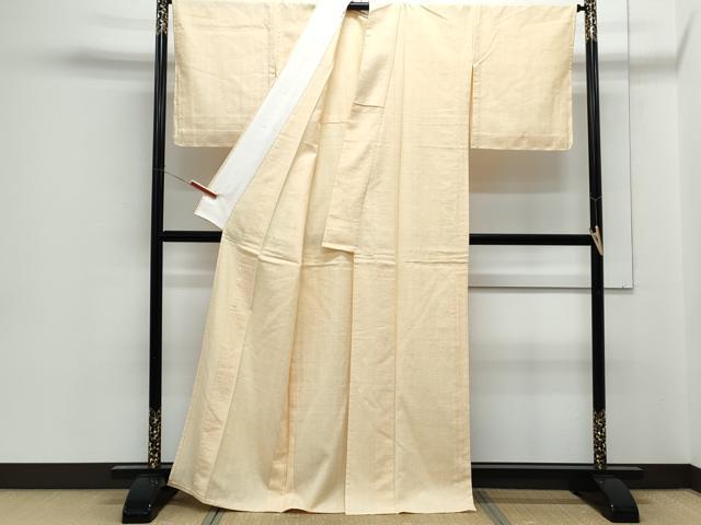 平和屋着物▽上質な紬　色無地　単衣　洗柿色　正絹　逸品　CABG2542th