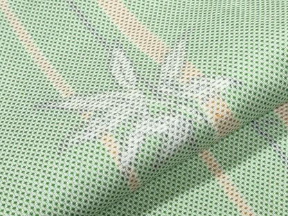 平和屋着物▽上質な紬　単衣　笹竹文　正絹　逸品　CABG2543th