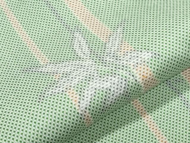 平和屋着物▽上質な紬　単衣　笹竹文　正絹　逸品　CABG2543th