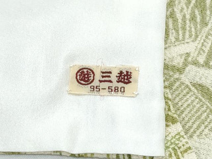 平和屋着物▽上質な小紋　単衣　風景草花文　鬼しぼ縮緬　三越扱い　正絹　逸品　CABG2546th