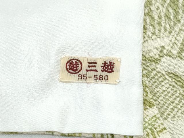 平和屋着物▽上質な小紋　単衣　風景草花文　鬼しぼ縮緬　三越扱い　正絹　逸品　CABG2546th