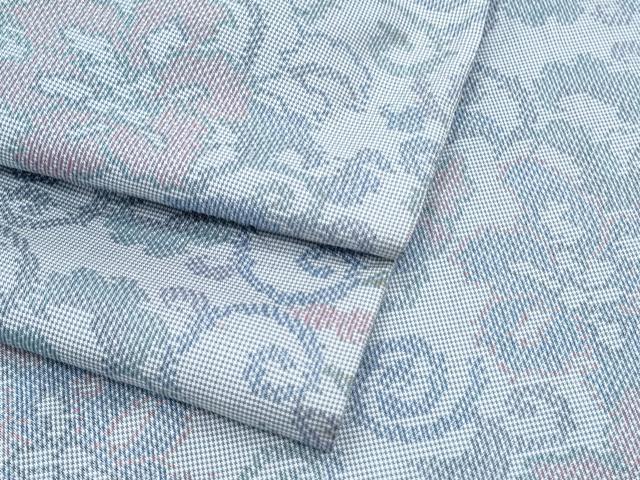 平和屋着物▽本場大島紬　単衣　7マルキ　花唐草文　正絹　逸品　CABG2547th
