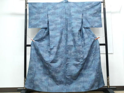 平和屋着物▽上質な紬　単衣　霞文　正絹　逸品　CABG2548th