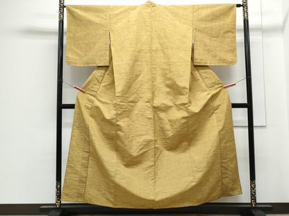平和屋着物▽上質な紬　単衣　霞文　正絹　逸品　CABG2550th