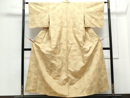 平和屋着物▽上質な紬　単衣　吉祥文　正絹　逸品　CABG2553th