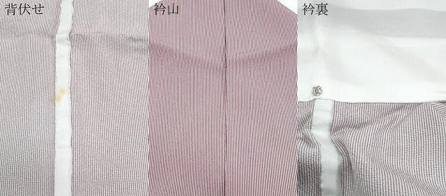 平和屋着物▽江戸小紋　単衣　万筋　白色×京紫色　正絹　逸品　CABG2555th