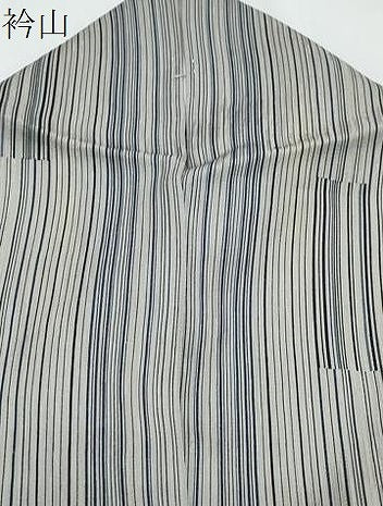 平和屋着物▽上質な小紋　単衣　縞　正絹　逸品　CABG2556th