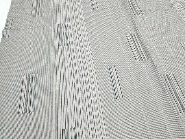 平和屋着物▽上質な小紋　単衣　縞　正絹　逸品　CABG2556th