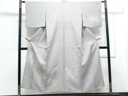 平和屋着物▽訪問着　単衣　草花文　正絹　逸品　CABG2561th