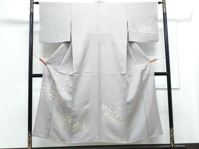 平和屋着物▽訪問着　単衣　草花文　正絹　逸品　CABG2561th