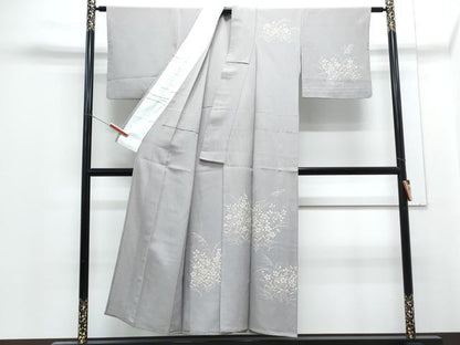 平和屋着物▽訪問着　単衣　草花文　正絹　逸品　CABG2561th