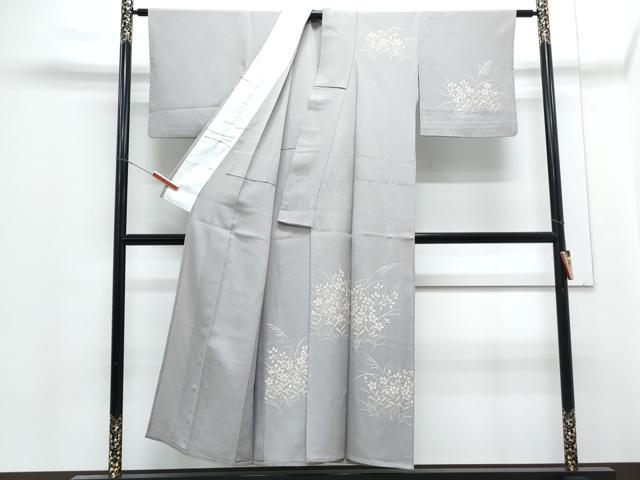 平和屋着物▽訪問着　単衣　草花文　正絹　逸品　CABG2561th