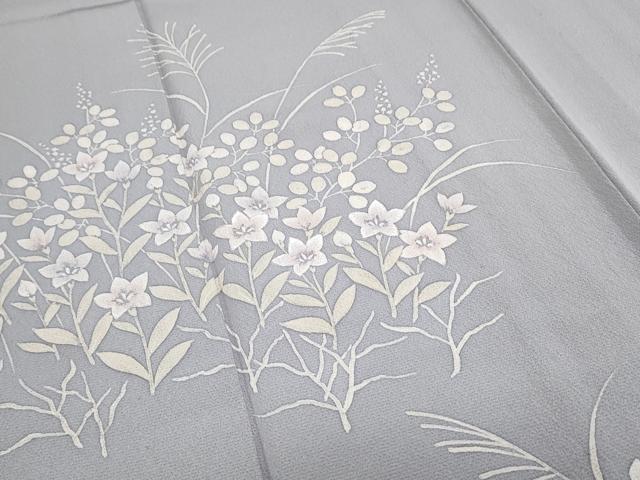 平和屋着物▽訪問着　単衣　草花文　正絹　逸品　CABG2561th