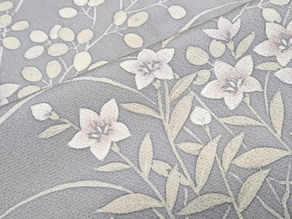 平和屋着物▽訪問着　単衣　草花文　正絹　逸品　CABG2561th