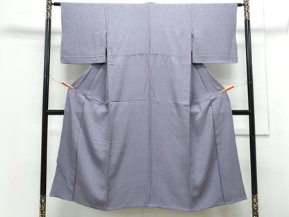 平和屋着物▽上質な色無地　単衣　芝草地紋　半色　正絹　逸品　CABG2569th