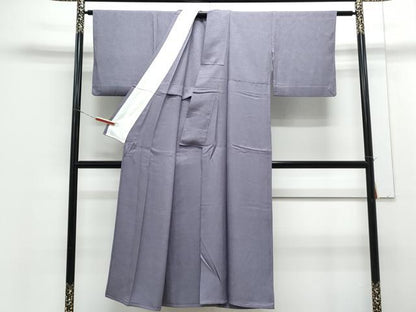 平和屋着物▽上質な色無地　単衣　芝草地紋　半色　正絹　逸品　CABG2569th