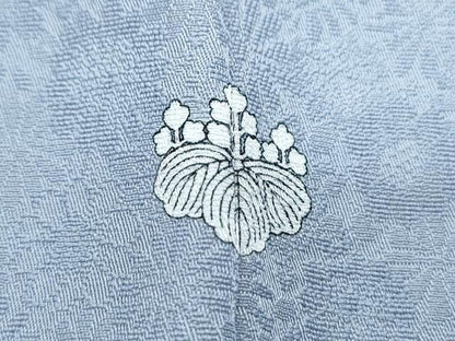平和屋着物▽色無地　単衣　草花地紋　淡藤色　洗える着物　CABG2573th
