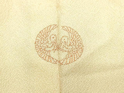 平和屋着物▽色無地　単衣　蜂蜜色　洗える着物　CABG2574th