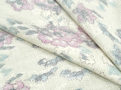 平和屋着物▽上質な紬　単衣　草花文　正絹　逸品　CABG2583th