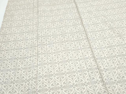 平和屋着物▽本場大島紬　単衣　白大島　7マルキ　吉祥花文　正絹　逸品　CABG2584th