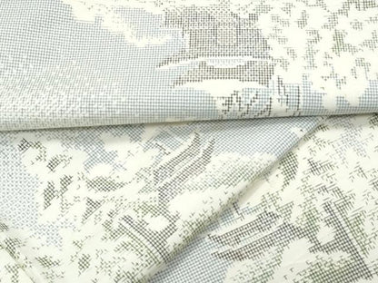 平和屋着物▽上質な紬　単衣　風景文　正絹　逸品　CABG2586th