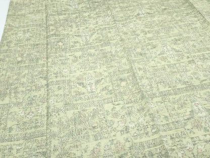 平和屋着物▽上質な紬　単衣　吉祥花文　正絹　逸品　CABG2589th