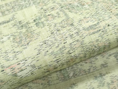 平和屋着物▽上質な紬　単衣　吉祥花文　正絹　逸品　CABG2589th