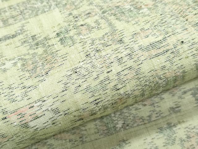 平和屋着物▽上質な紬　単衣　吉祥花文　正絹　逸品　CABG2589th