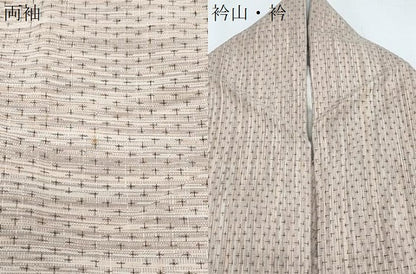平和屋着物▽上質な紬　単衣　蚊絣　正絹　逸品　CABG2591th