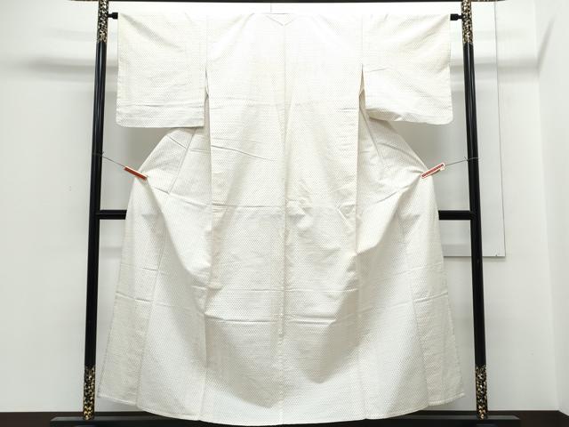 平和屋着物▽上質な紬　単衣　蚊絣　正絹　逸品　CABG2603th