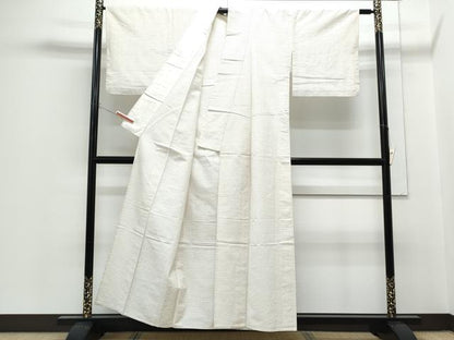 平和屋着物▽上質な紬　単衣　蚊絣　正絹　逸品　CABG2603th