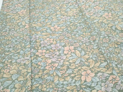 平和屋着物▽上質な小紋　単衣　草花文　正絹　逸品　CABG2604th