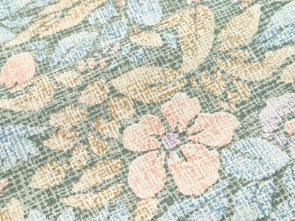 平和屋着物▽上質な小紋　単衣　草花文　正絹　逸品　CABG2604th