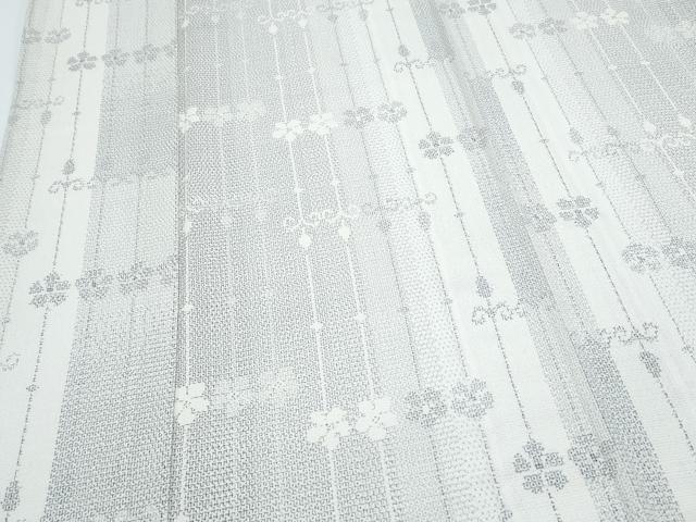 平和屋着物▽本塩沢　単衣　110亀甲　花間道　正絹　逸品　CABG2605th