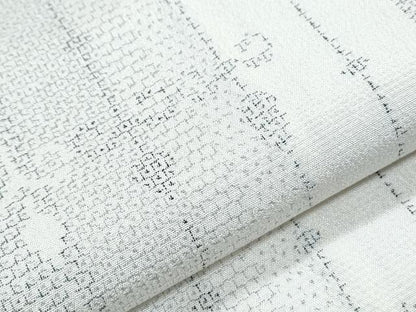 平和屋着物▽本塩沢　単衣　110亀甲　花間道　正絹　逸品　CABG2605th