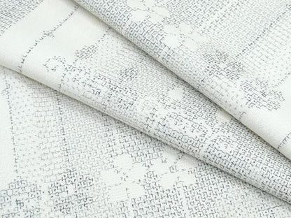 平和屋着物▽本塩沢　単衣　110亀甲　花間道　正絹　逸品　CABG2605th